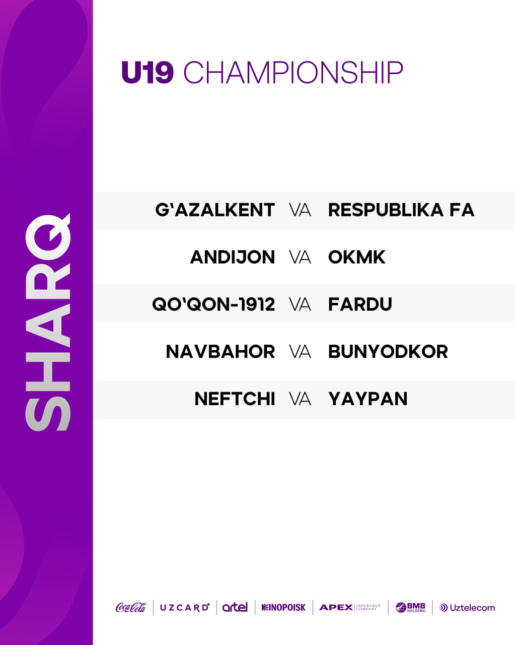 U19 Chempionatining yangi mavsumiga qur’a tashlandi