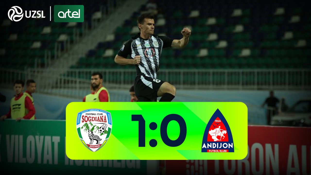 So'g'diyona 1:0 Andijon. Match highlights