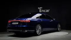 2021 Audi A8 60 TFSI Quattro LWB, синий — фото 2