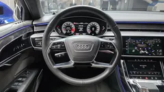 2021 Audi A8 60 TFSI Quattro LWB, синий — фото 13