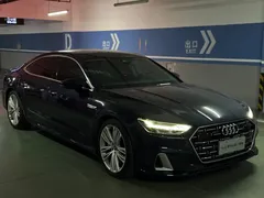 2022 Audi A7L A7 L 55 TFSI quattro S-line, синий — фото 3