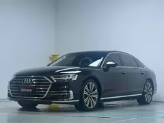 2021 Audi A8L 55 TFSI quattro Premium, чёрный — фото 2