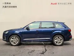 2021 Audi Q7 45 TFSI quattro S line, синий — фото 4
