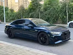 2022 Audi A7L 45 TFSI S-line, синий — фото 3