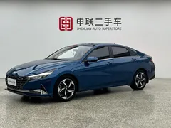 2021 Hyundai Elantra 1.5L CVT LUX Premium, синий — фото 1