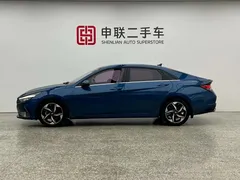 2021 Hyundai Elantra 1.5L CVT LUX Premium, синий — фото 4