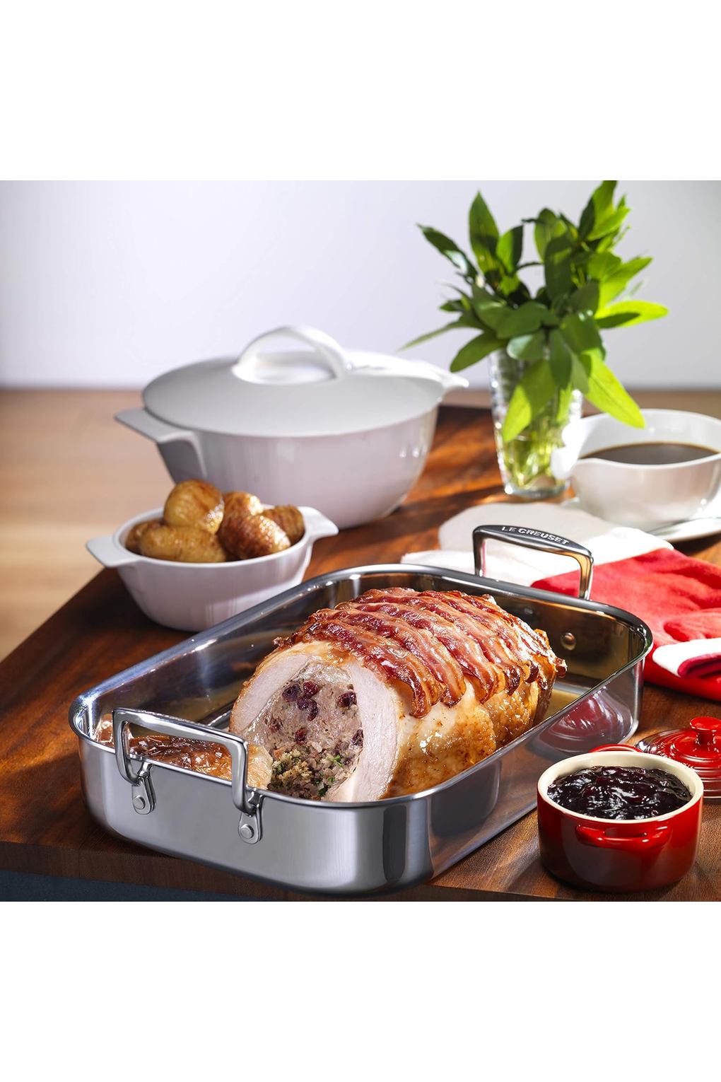 Форма для запекания LE CREUSET B07QC2R73Z-BUNDLE нержавеющая сталь серебристая 35 см. Фото 2.