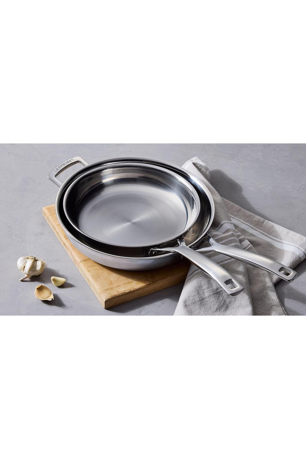 Сковорода LE CREUSET B0038ONICM-BUNDLE нержавеющая сталь 24 см. Фото 5.