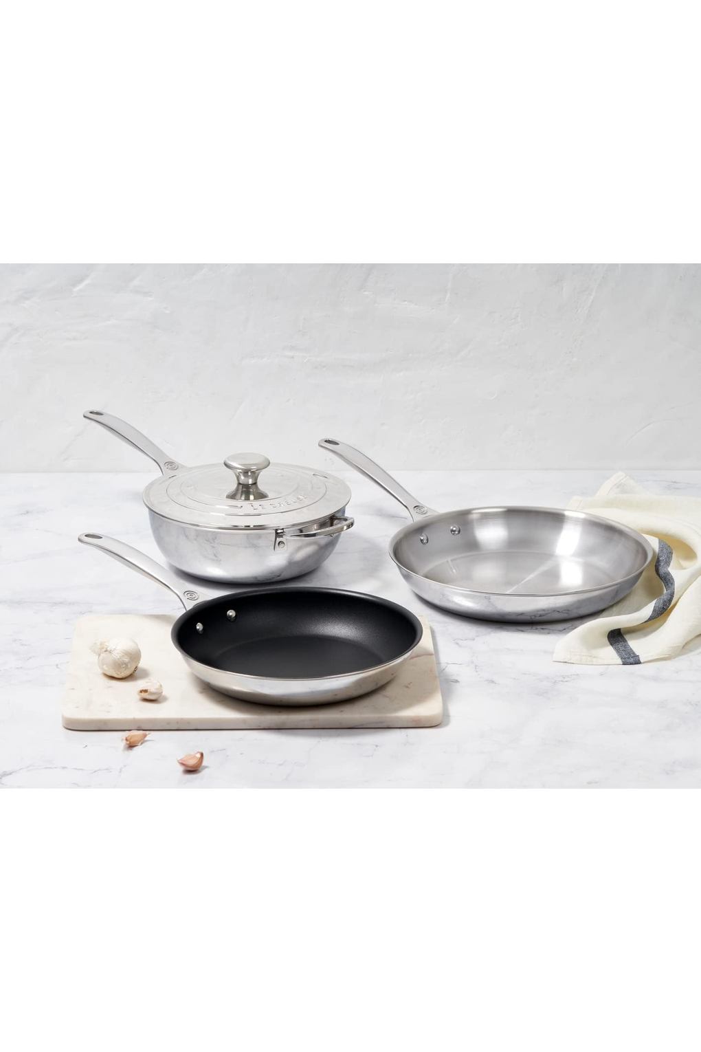 Сковорода LE CREUSET B00I9B3GA8-BUNDLE нержавеющая сталь серебристая 30 см. Фото 5.