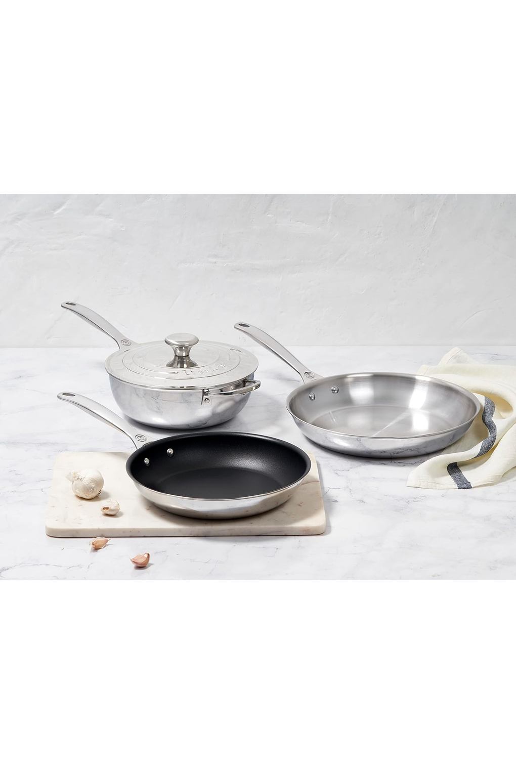 Сковорода LE CREUSET B00I9B3GA8-BUNDLE нержавеющая сталь 26 см. Фото 5.