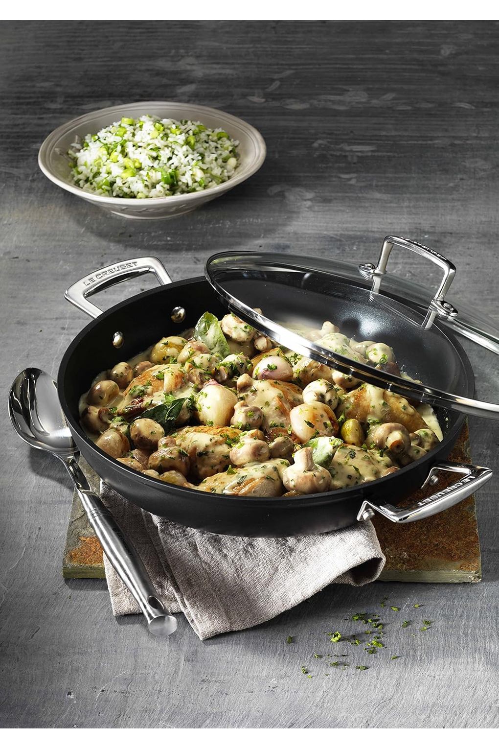 Вок LE CREUSET B0824BH6BL-BUNDLE алюминиевый сплав 30 см. Фото 6.