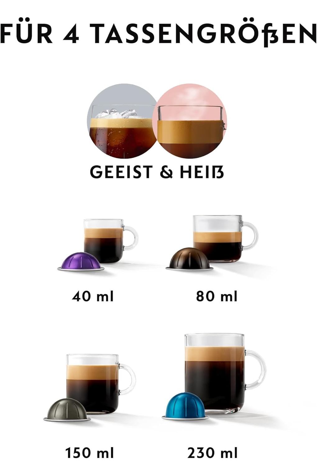 Кофемашина Nespresso De'Longhi ENV90.BAE Vertuo Pop Coffee Capsule Machine + Aeroccino, Centrifusion Technology, Welcome Package Included, 1260W, Black. Фото 3.