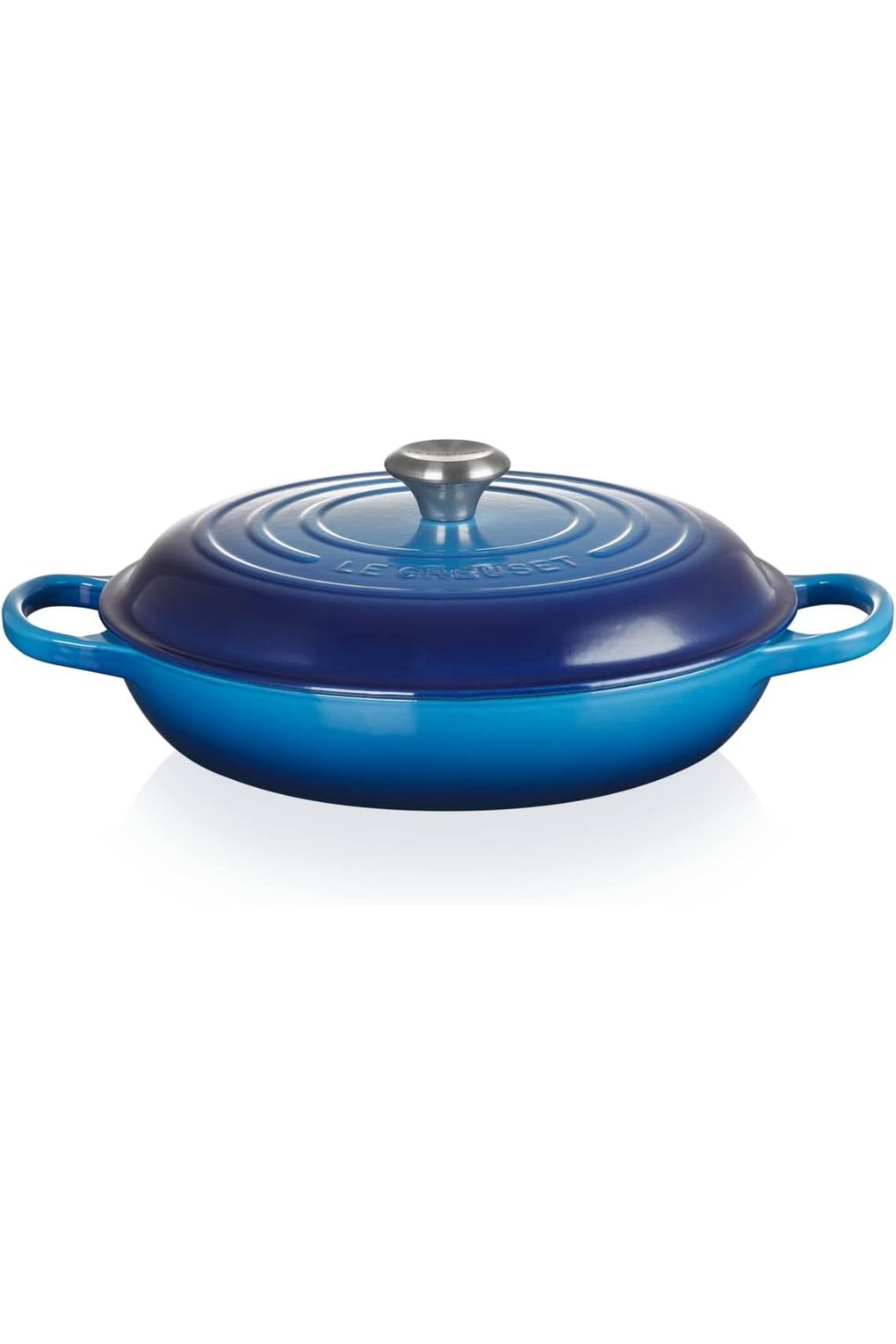 Жаровня LE CREUSET B07GBFS73W-BUNDLE чугун 3,5 л синяя. Фото 2.