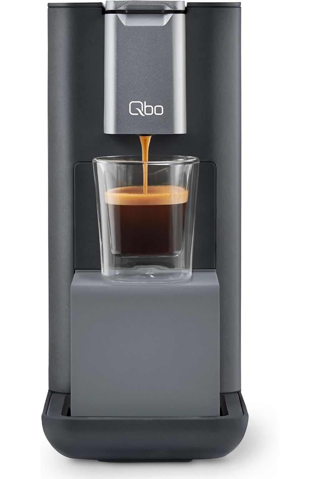 Кофемашина Tchibo Qbo Essential Premium Capsule Machine with 16 Recyclable Qbo Capsules for Espresso, Caffe and Caffe Grande, Compact, Innovative Design, Dark Stone. Фото 2.