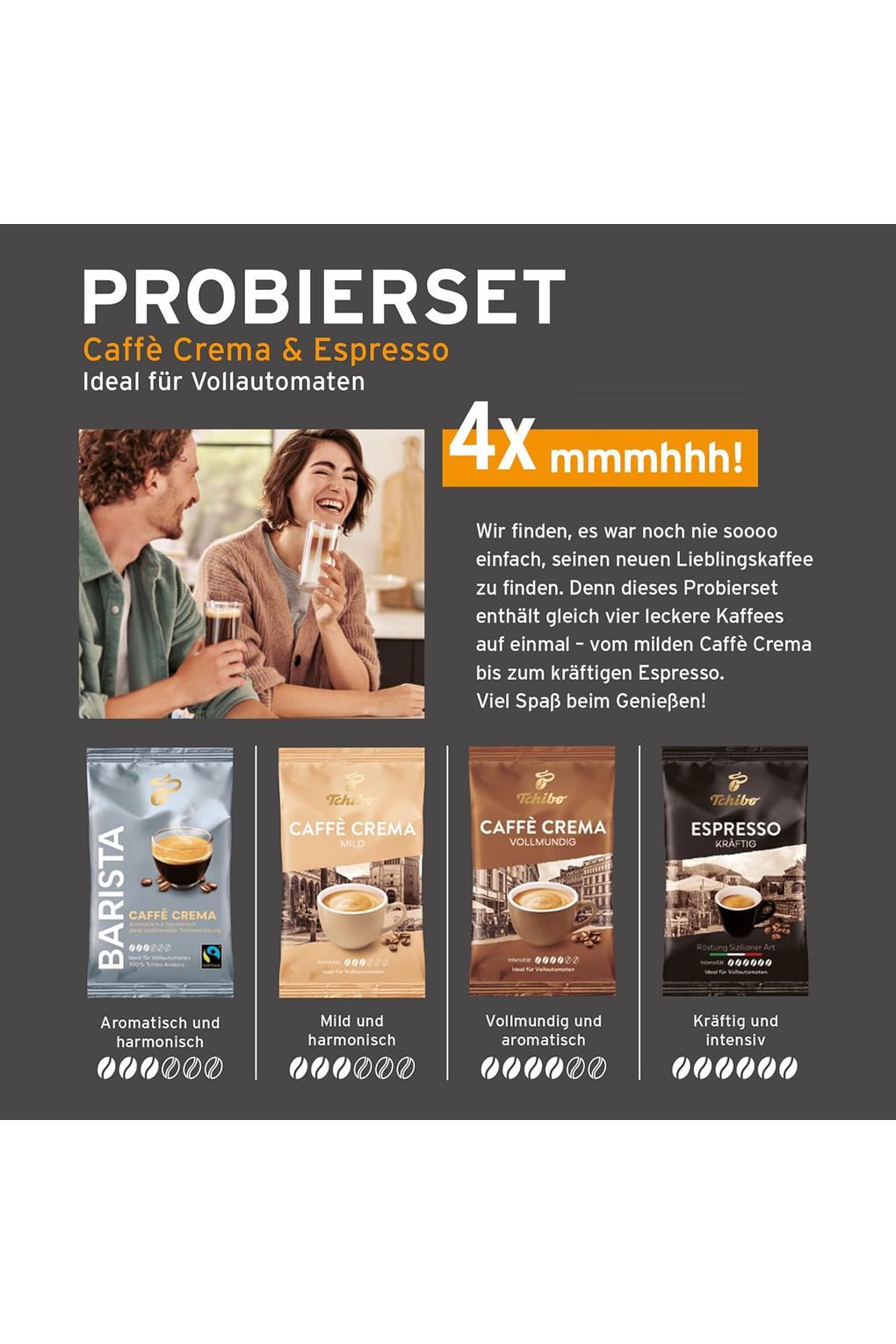 Кофемашина Tchibo Esperto2 Caffe Fully Automatic Coffee Machine with 2-Cup Function for Caffe Crema and Espresso, Granite Black Includes Coffee Tasting Set. Фото 6.