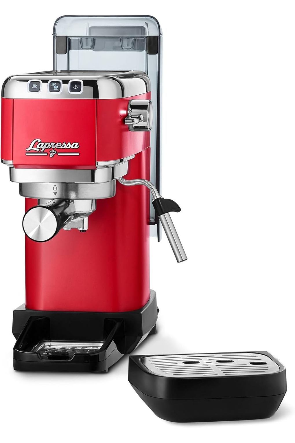 Кофемашина Tchibo Lapressa Portafilter Espresso Machine (15 Bar, 980 ml Water Tank), Pre-Infusion Technology, with 2 Cup Function and Milk Foam Nozzle, Includes Two Double-Walled Sieves (Red). Фото 3.