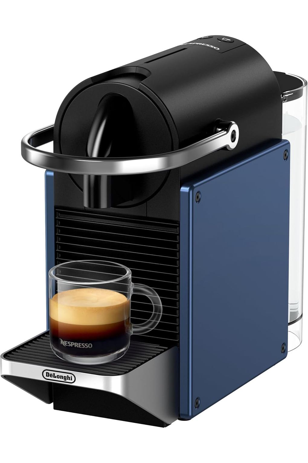 Кофемашина Nespresso De'Longhi Pixie EN127.BL Coffee Capsule Machine, Two Direct Dial Buttons, Eco Mode, Compact Design, 19 Bar Pressure System, 1260 W, Blue/Black. Фото 2.