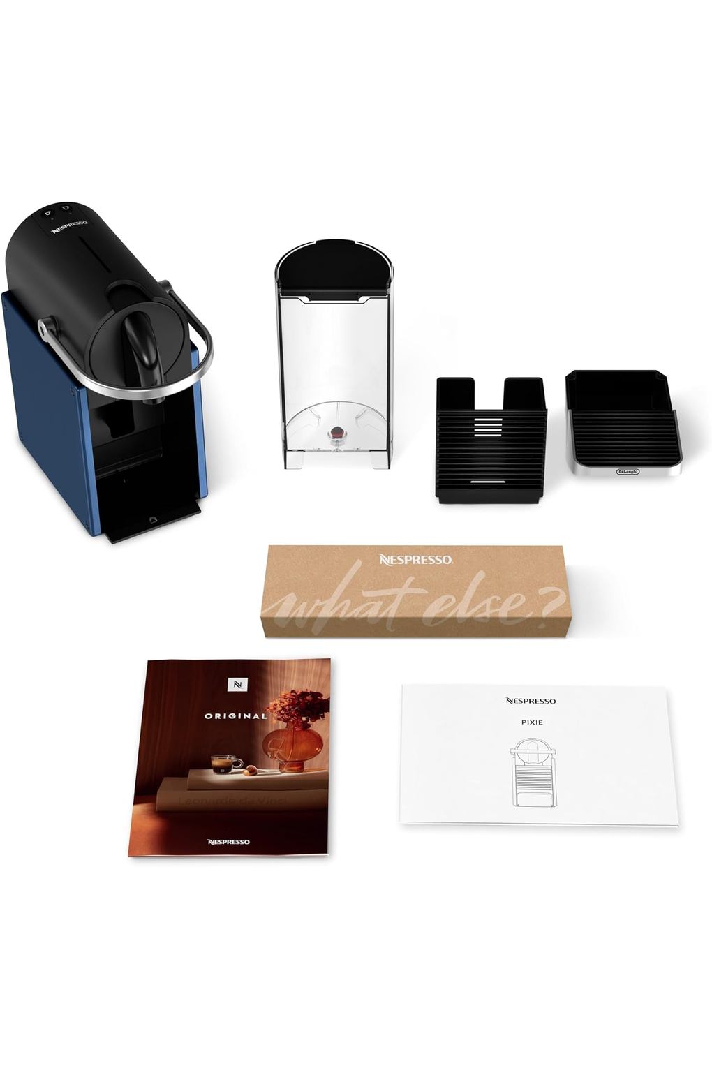 Кофемашина Nespresso De'Longhi Pixie EN127.BL Coffee Capsule Machine, Two Direct Dial Buttons, Eco Mode, Compact Design, 19 Bar Pressure System, 1260 W, Blue/Black. Фото 4.