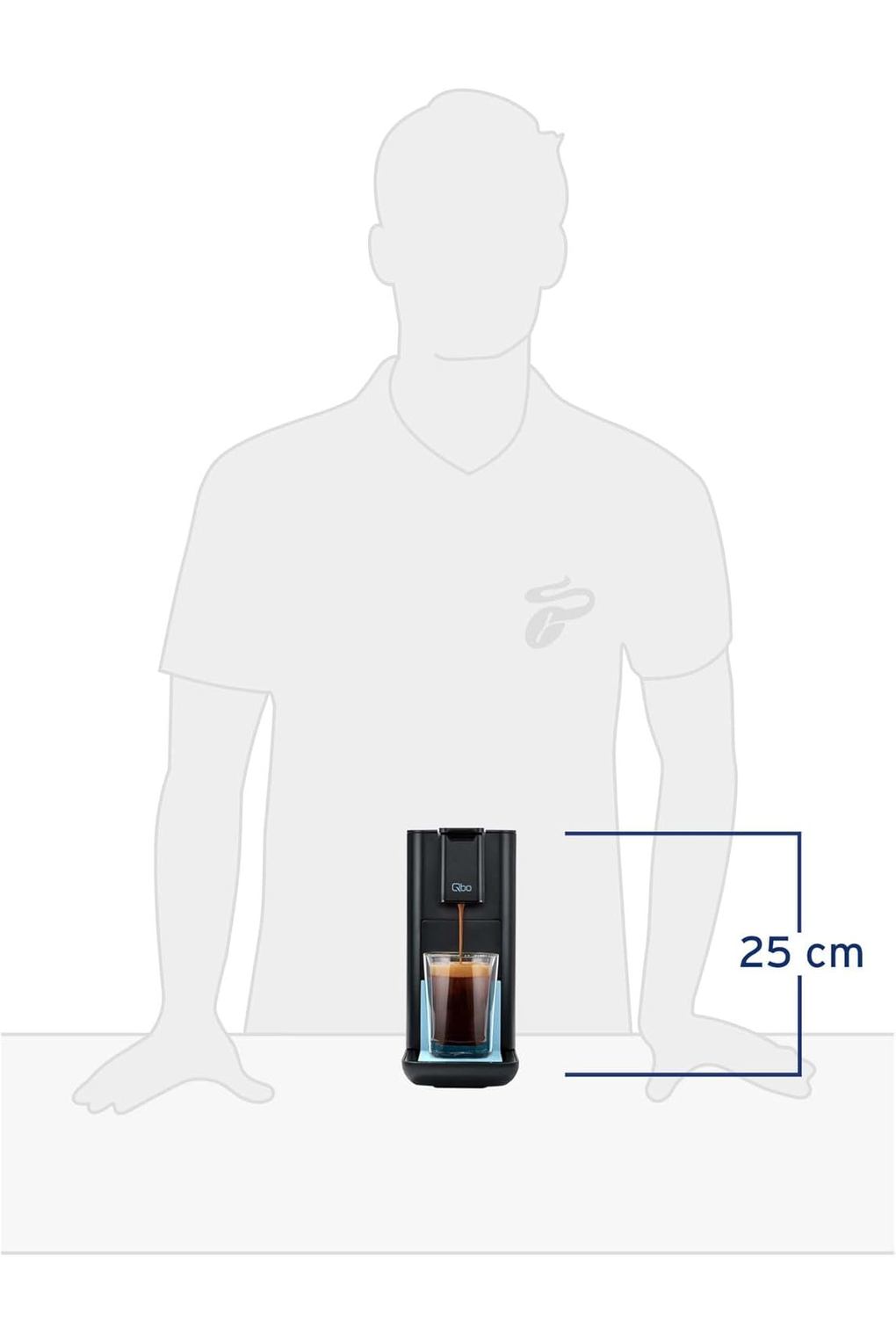 Кофемашина Tchibo Qbo ICONIC Pantone Premium Capsule Machine with 16 Recyclable Qbo Capsules for Espresso, Caffe and Caffe Grande, Compact, Innovative Design, Sky Blue. Фото 5.