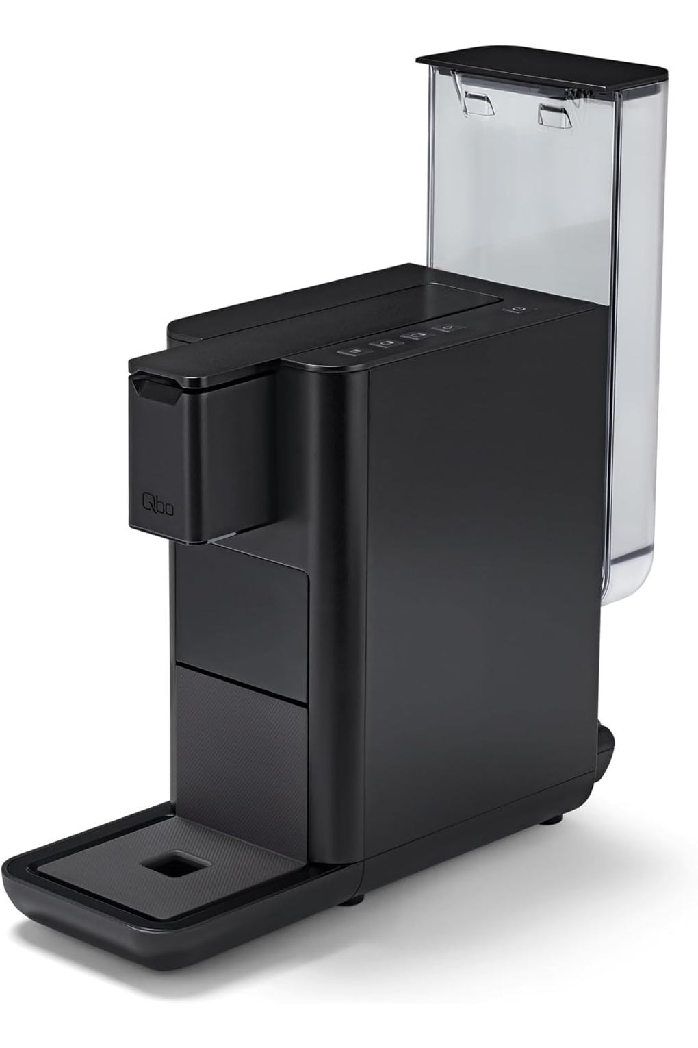 Кофемашина Tchibo Qbo ICONIC Premium Capsule Machine with 16 Recyclable Qbo Capsules for Espresso, Caffe and Caffe Grande, Compact, Innovative Design, Dark Chrome. Фото 3.