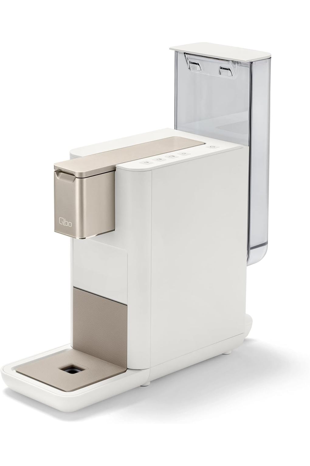 Кофемашина Tchibo Qbo ICONIC Premium Capsule Machine with 16 Recyclable Qbo Capsules for Espresso, Caffe and Caffe Grande, Compact, Innovative Design, Light Gold. Фото 3.