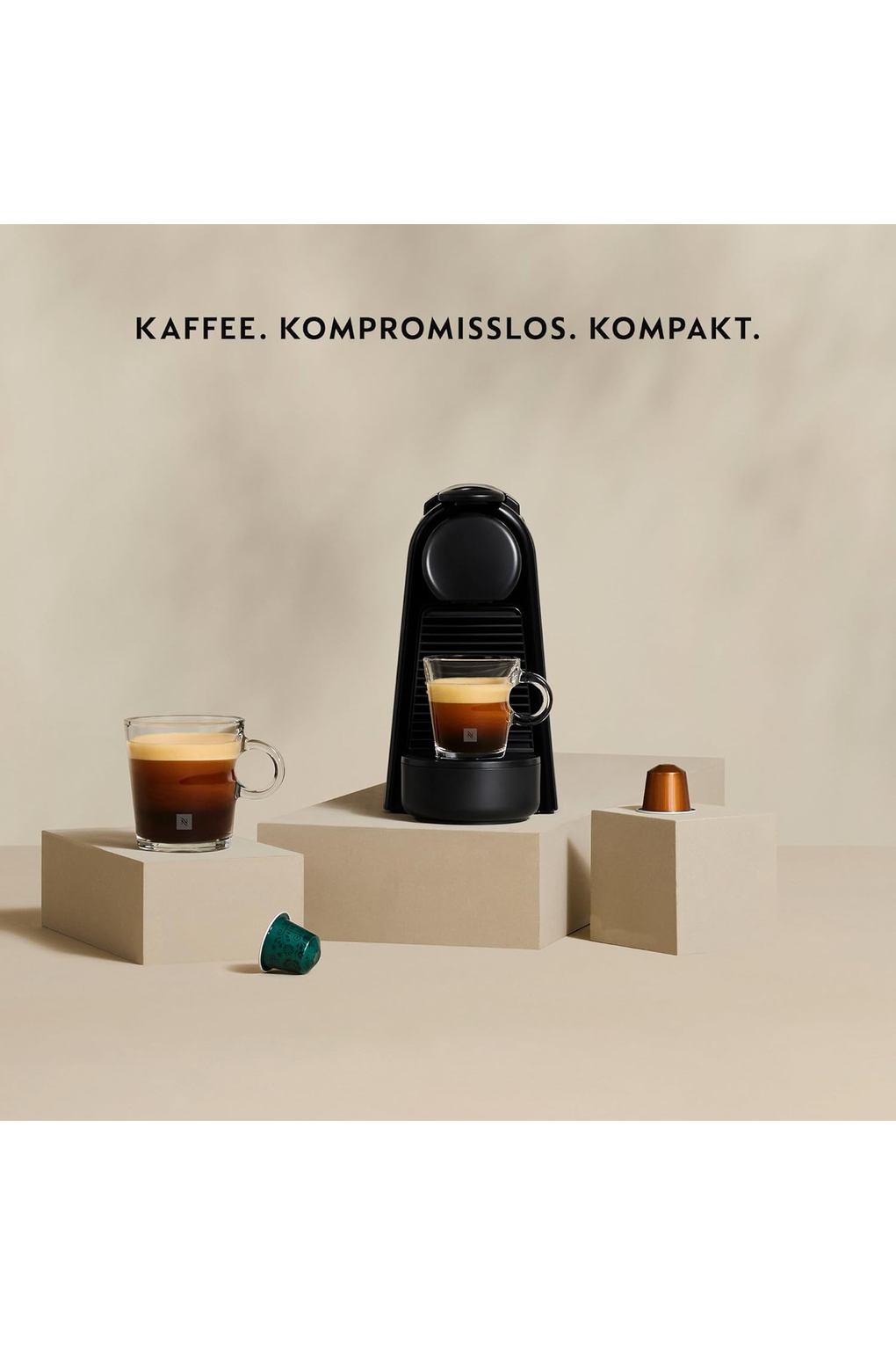 Кофемашина Nespresso De'Longhi Essenza Mini EN85.BKMT, Automatic Coffee Machine, Capsule Machine for a Single Cup, Includes Welcome Kit, Compact Design, 19 Bar Pressure, 1150 W, Matte Black. Фото 5.