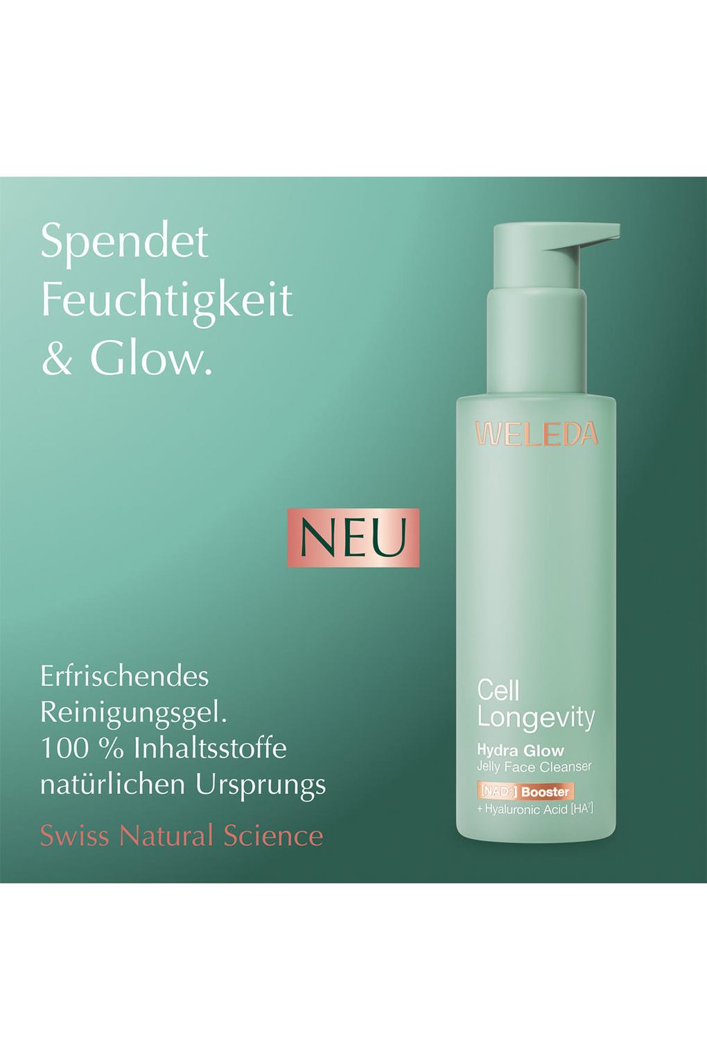 Очищающее средство для лица Weleda Cell Longevity Hydra Glow Jelly 100 мл. Фото 3.