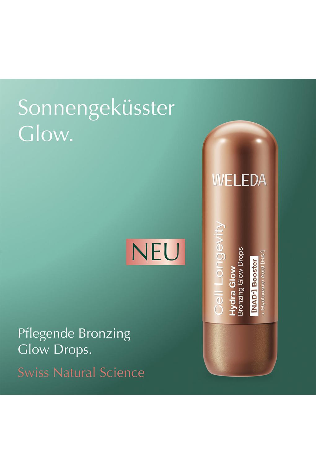 Сыворотка для ухода за кожей Weleda Cell Longevity Hydra Glow для загара и сияния кожи 15 мл. Фото 3.