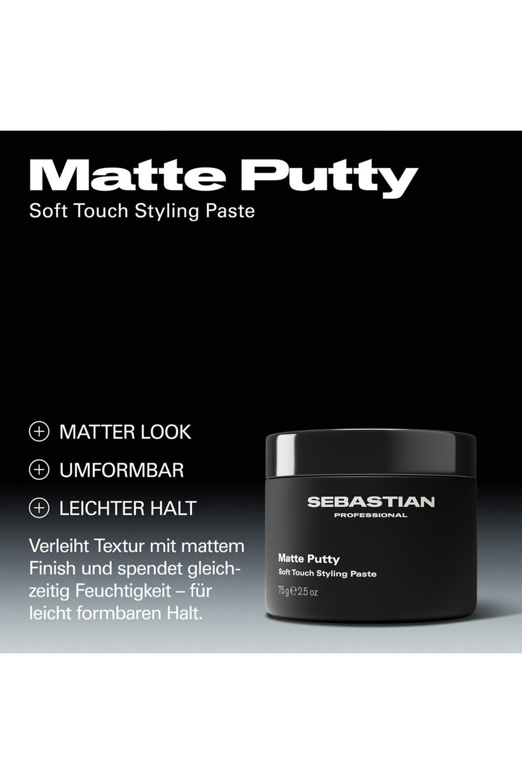 Паста для укладки волос Sebastian Matte Putty Soft Touch Stylin. Фото 3.