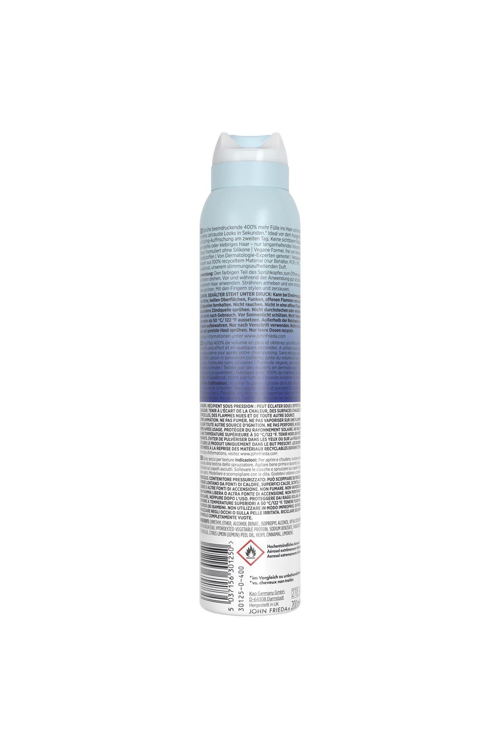 Спрей для укладки волос John Frieda Volume Lift Pushed-Up Dry T. Фото 2.
