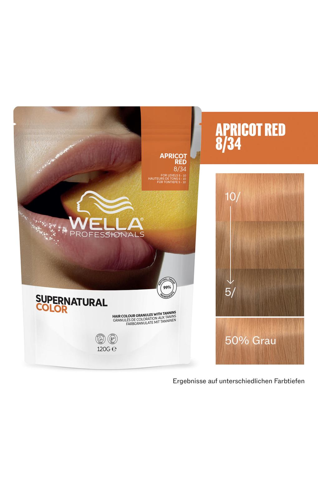 Краска для волос Wella Supernatural Color 8/34 Apricot Red 120 g. Фото 2.