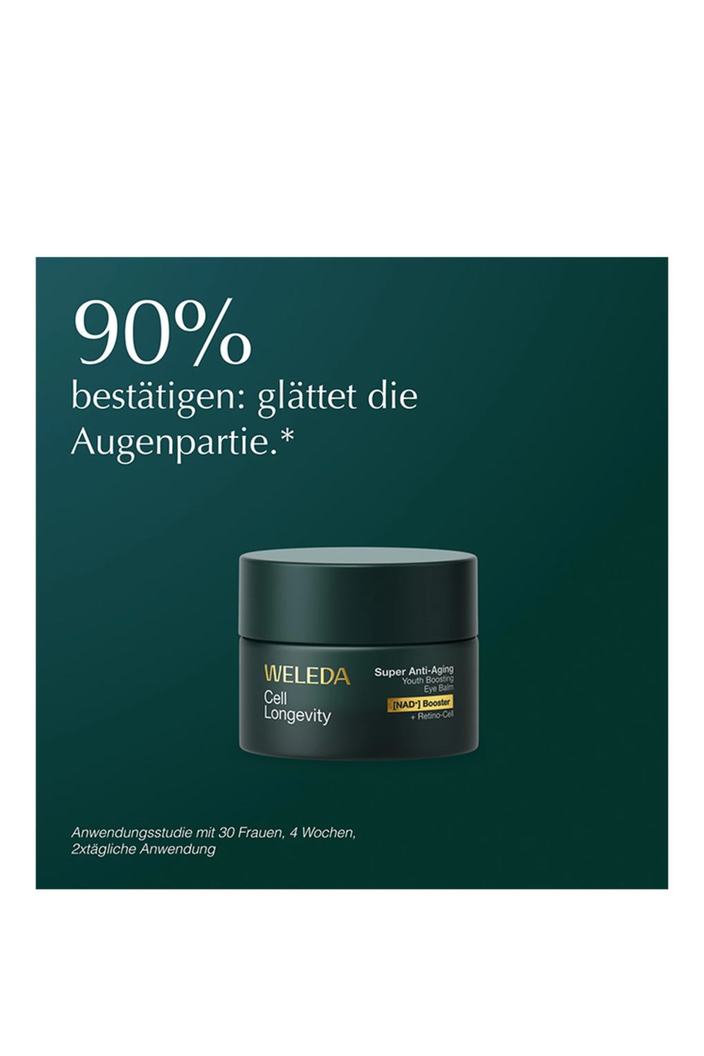 Средство для роста ресниц и бровей Weleda cell longevity super anti-aging youth boosting eye balm 15 ml. Фото 4.