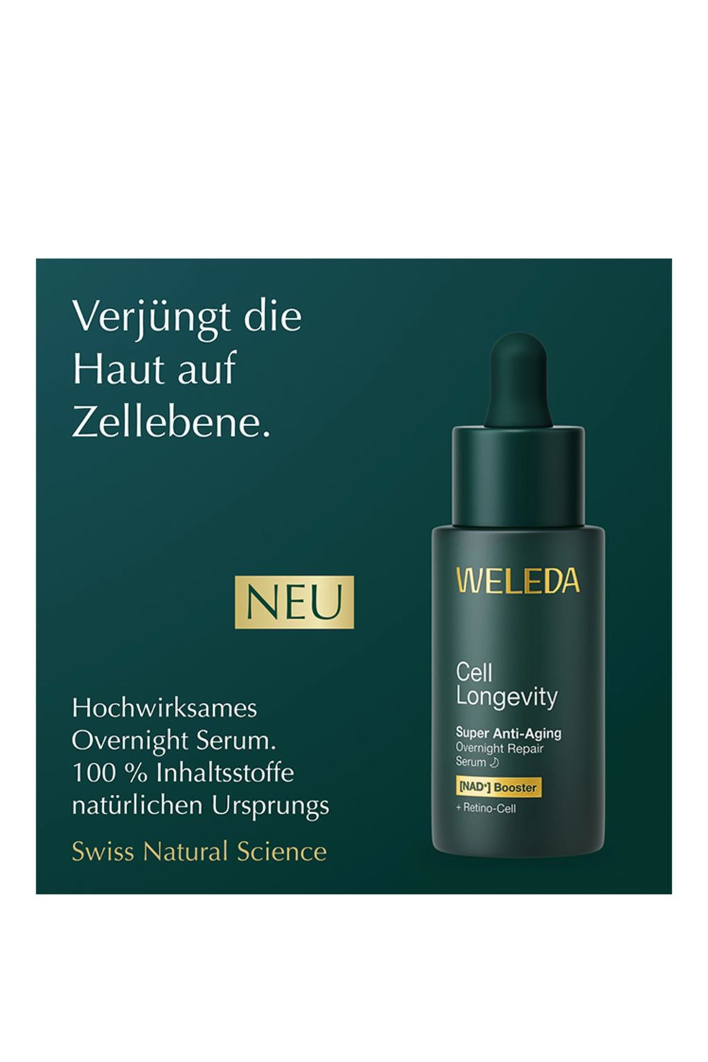 Сыворотка для лица Weleda cell longevity super anti-aging overnight repair serum 30 ml. Фото 3.