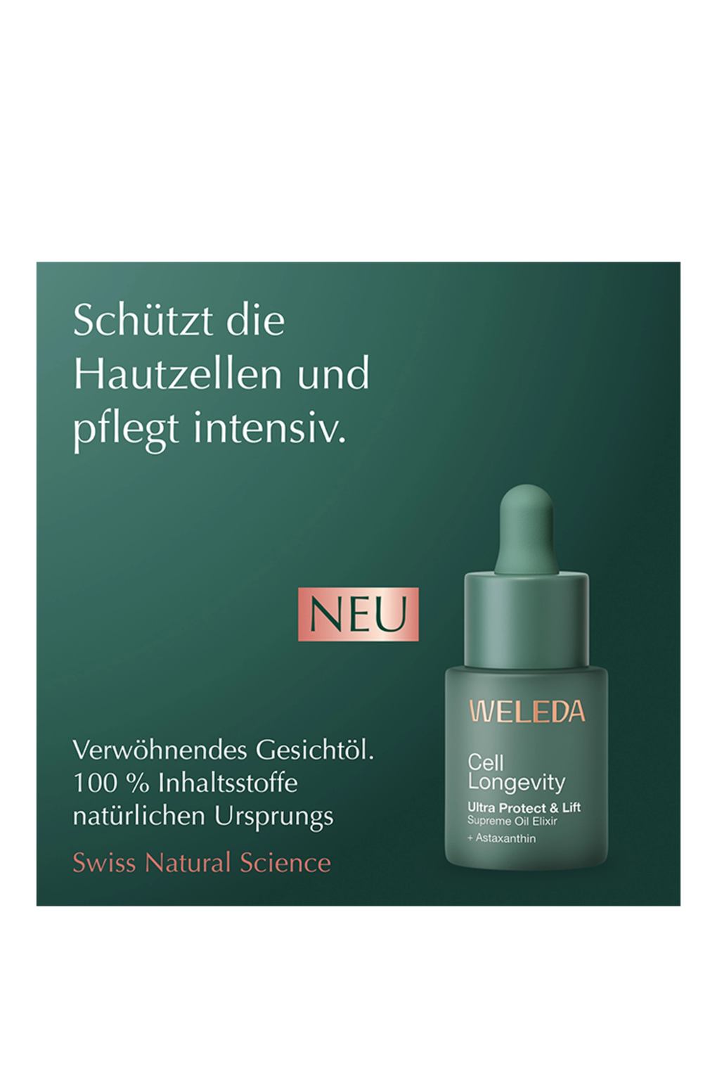 Сыворотка для лица Weleda cell longevity ultra protect & lift supreme oil elixir 20 ml. Фото 3.