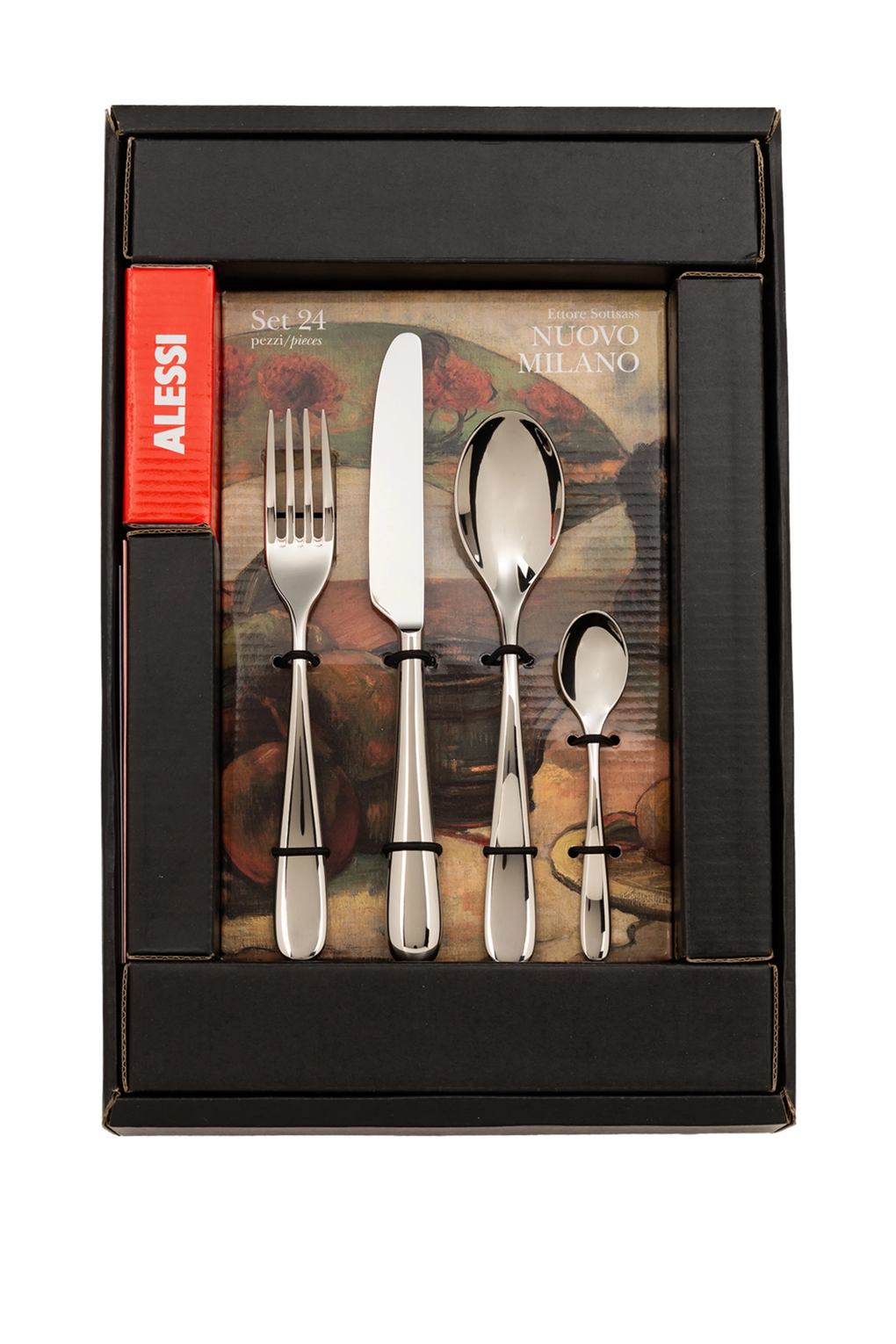 Набор столовых приборов, 24 шт Alessi Nuovo Milano, 23x2 см, 19.5x2.5 см, 19.5x4 см, 12x2.5 см. Фото 2.