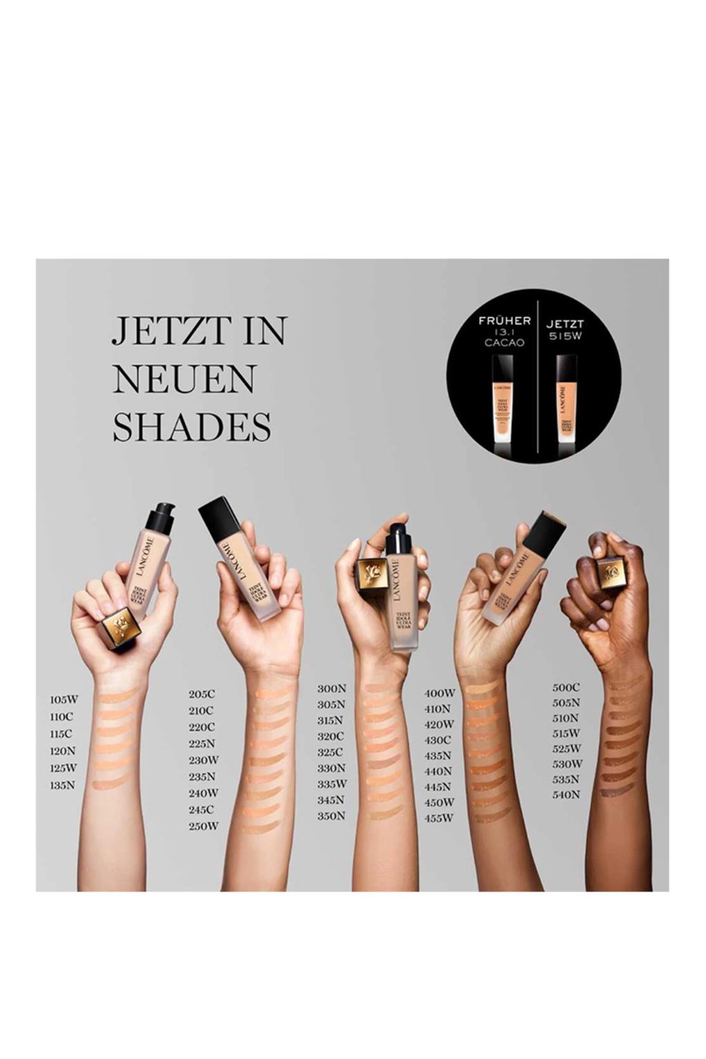 Тональный крем Lancome teint idole ultra wear 515W - FR HER 13.1 CACAO. Фото 4.