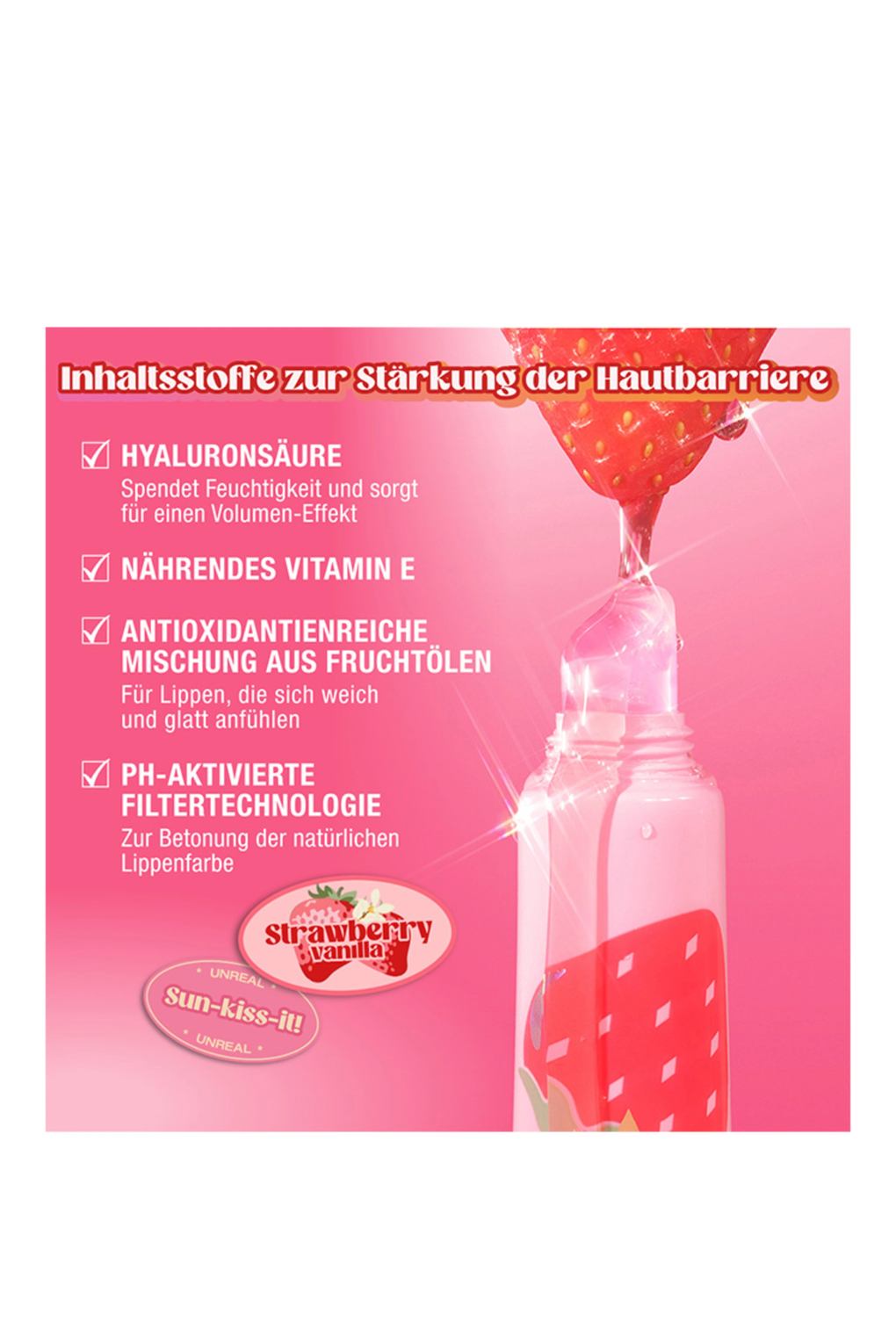 Масло для губ Charlotte Tilbury unreal lips healthy glow nectar oil JUICYLICIOUS STRAWBERRY VANILLA. Фото 4.