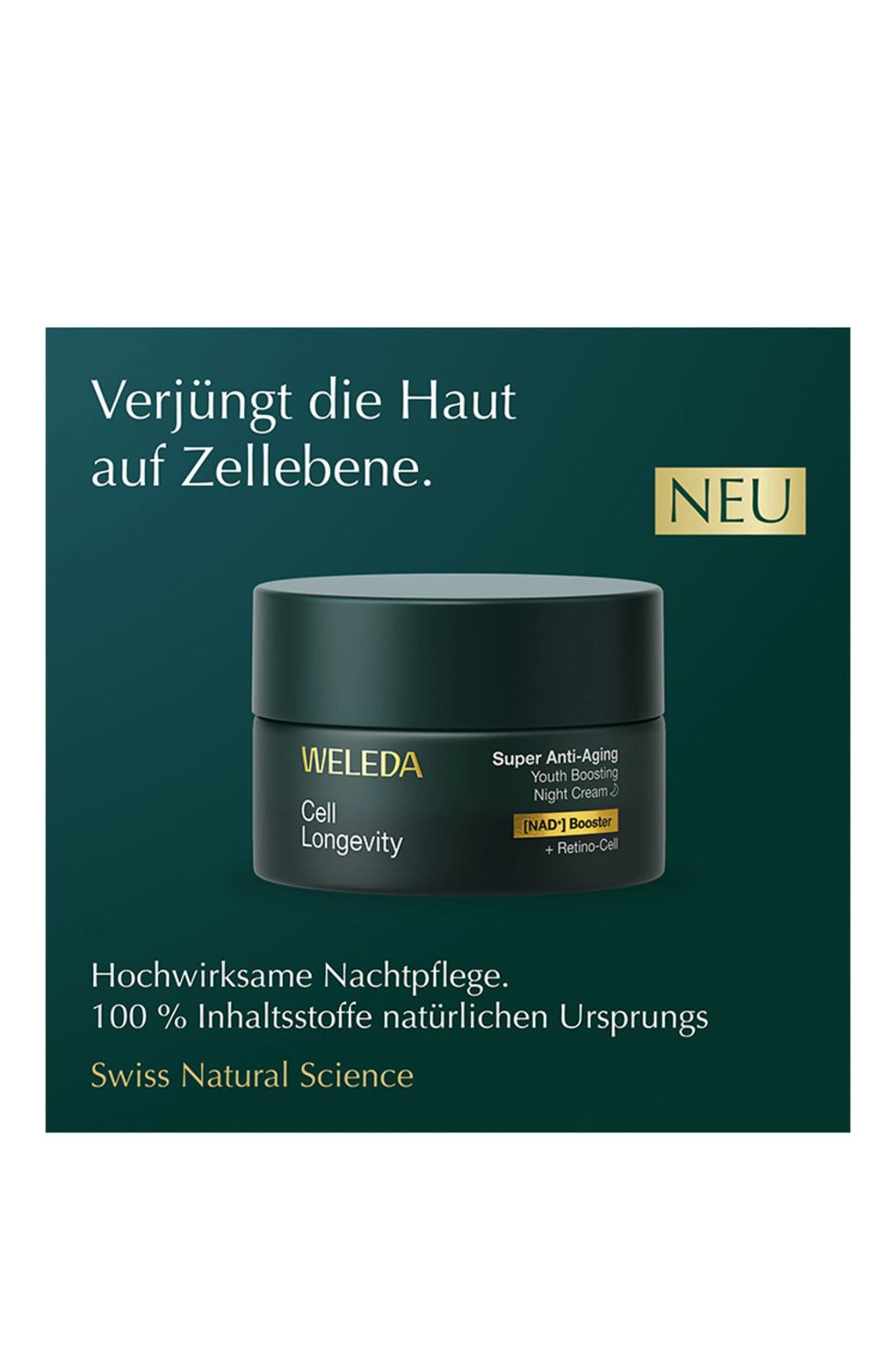 Ночной крем Weleda cell longevity super anti-aging youth boosting night cream 50 ml. Фото 3.