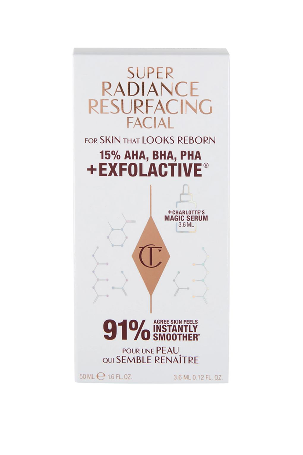 Пилинг Charlotte Tilbury super radiance resurfacing facial 50 ml. Фото 4.