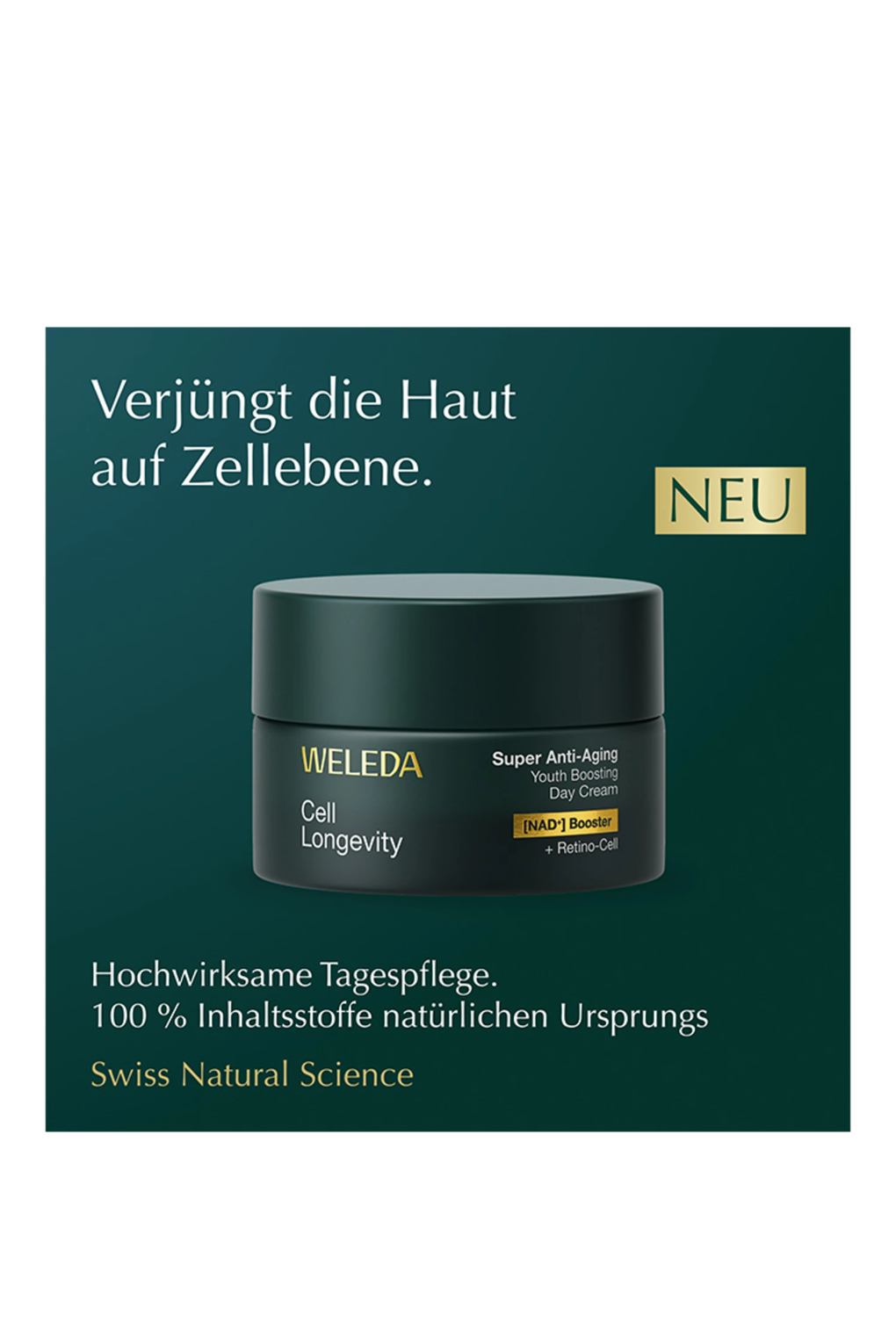 Крем для ухода за кожей Weleda cell longevity super anti-aging youth boosting day cream 50 ml. Фото 3.