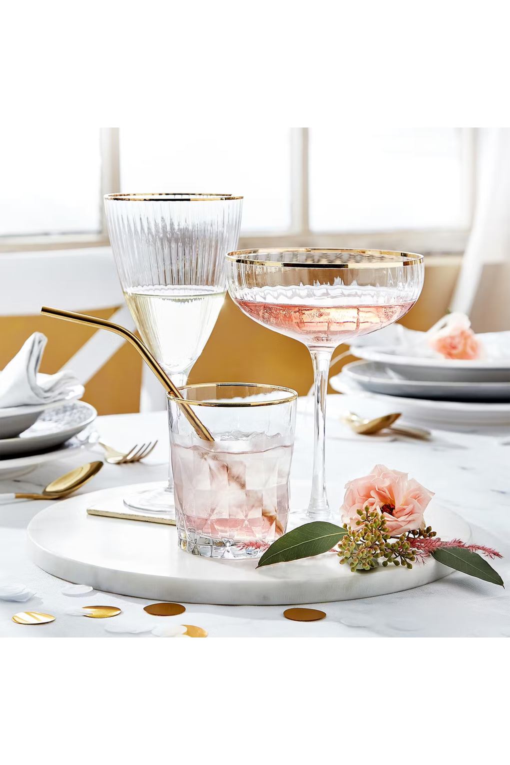 Набор стаканов для напитков BUTLERS UPSCALE Elegant 6 шт, золотой. Фото 3.