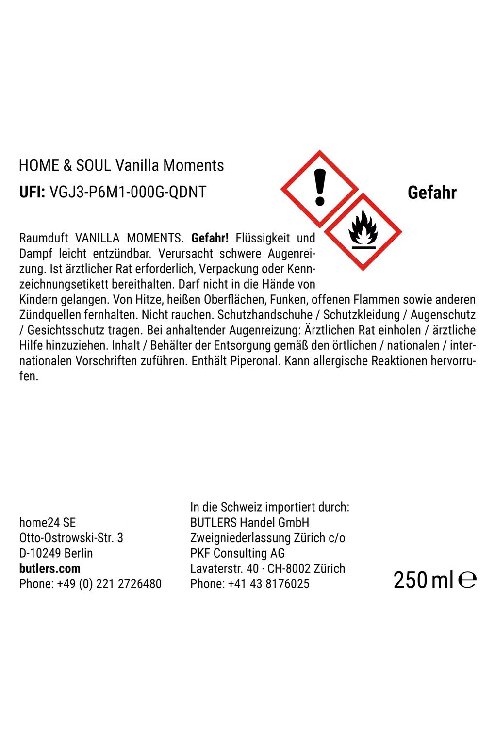 Ароматизатор для помещения BUTLERS HOME & SOUL Vanilla Moment, прозрачный. Фото 5.