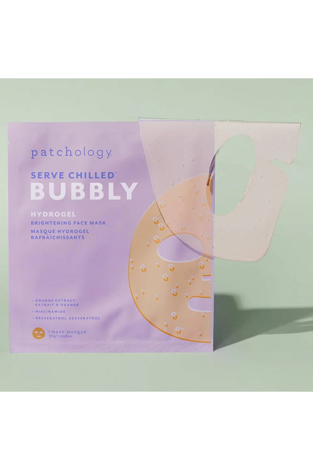 Маска косметическая Patchology Serve Chilled Bubbly Brightening Hydrogel Face Mask. Фото 3.