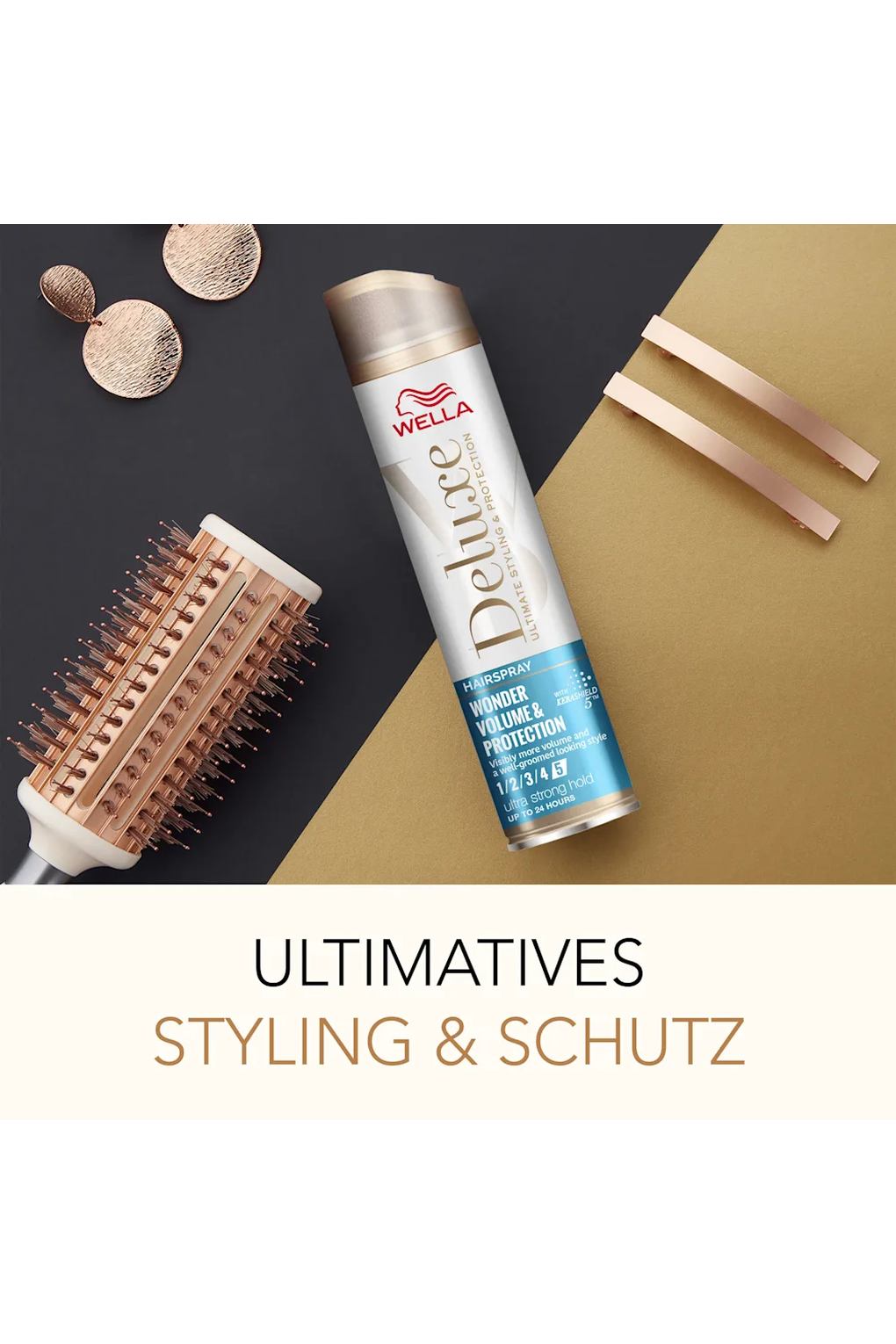 Лак для волос WELLA Deluxe Haarspray Wunder Volumen & Schutz ultra stark. Фото 3.