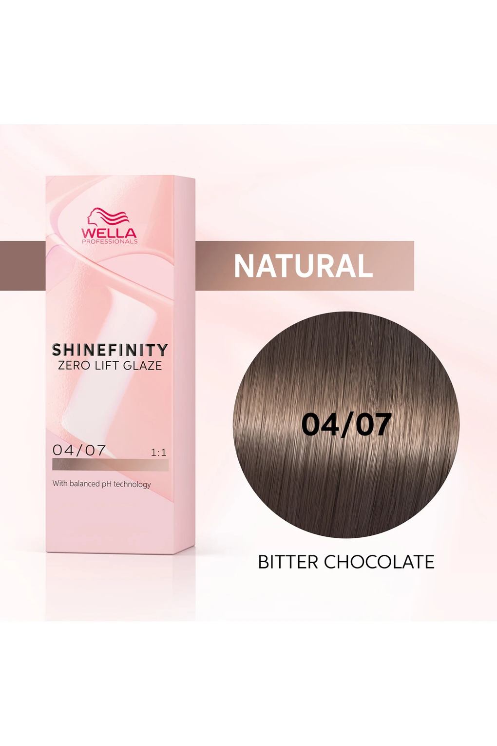 Профессиональная краска для волос Wella Professionals Shinefinity Glaze, 60 мл 04/07 - Горький шоколад. Фото 5.
