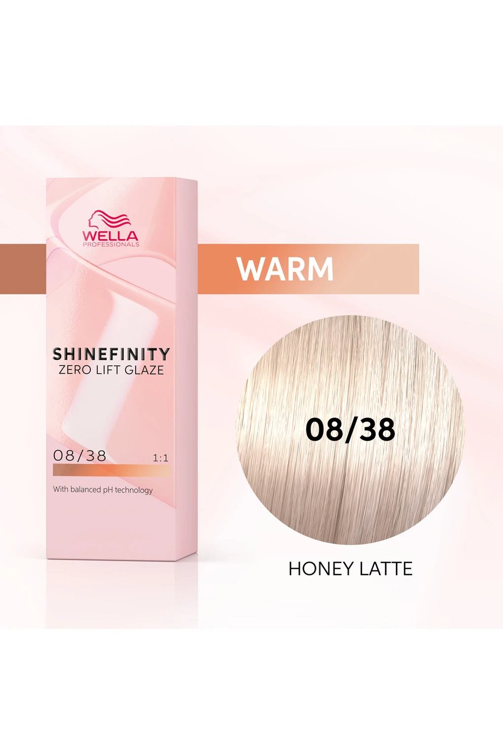 Профессиональная краска для волос Wella Professionals Shinefinity Glaze, 60 мл 08/38 - Медовый латте. Фото 4.