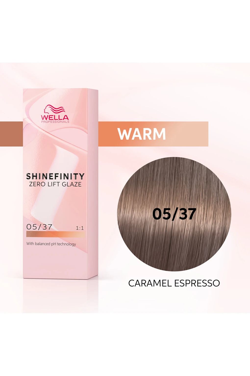 Профессиональная краска для волос Wella Professionals Shinefinity Glaze, 60 мл 05/37 - Карамельный эспрессо. Фото 5.