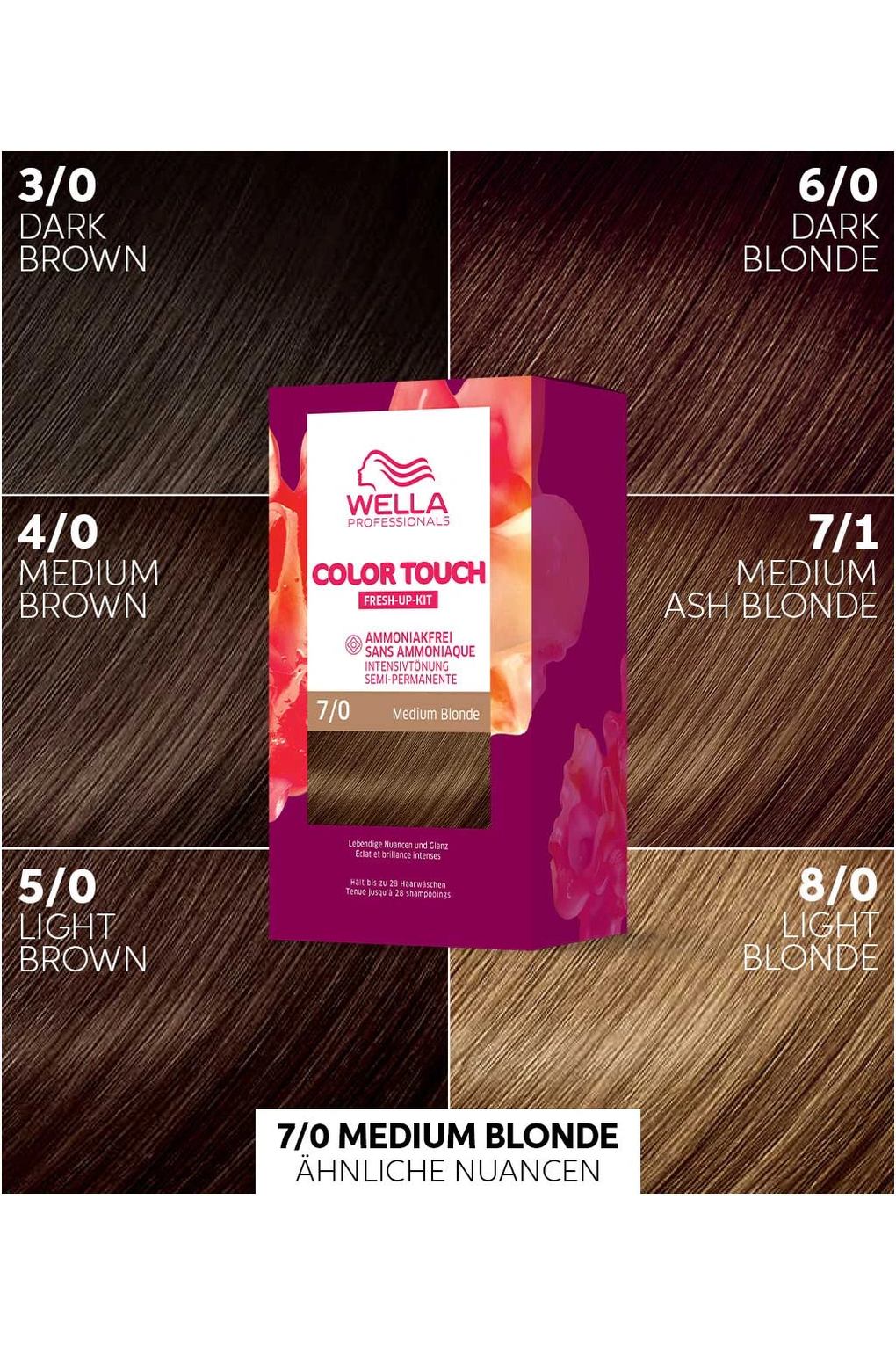 Набор для окрашивания волос Wella Professionals Color Touch Fresh-Up, 130 мл № 7/0 Средне-русый. Фото 6.