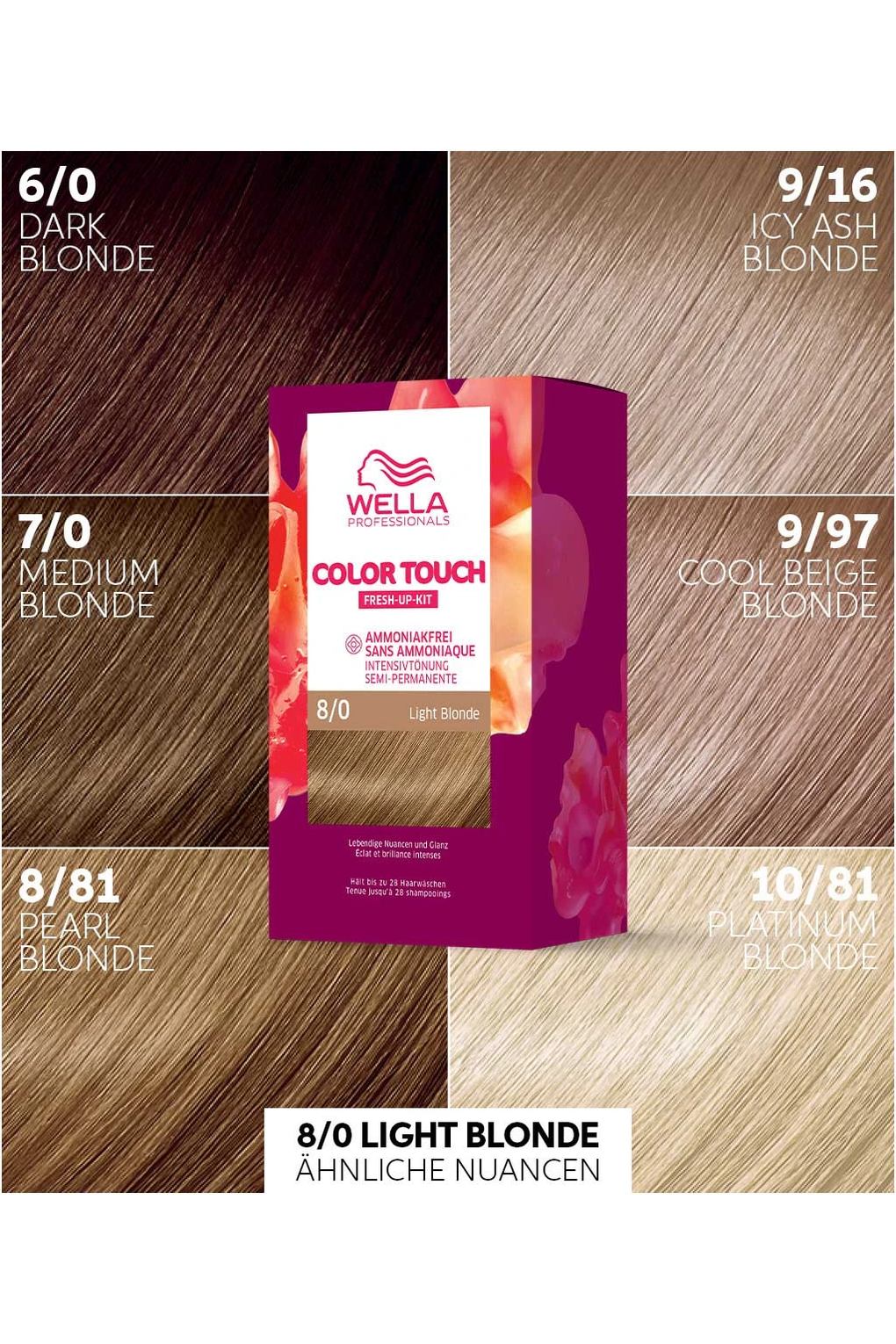 Набор для окрашивания волос Wella Professionals Color Touch Fresh-Up, 130 мл № 8/0 Светло-русый. Фото 6.