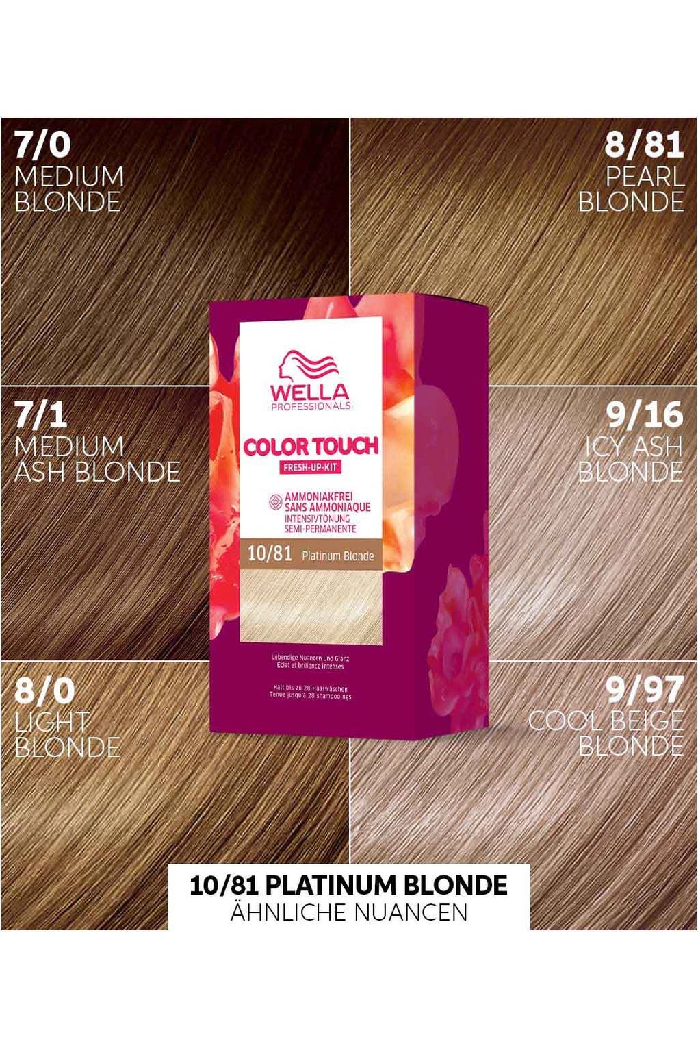 Набор для окрашивания волос Wella Professionals Color Touch Fresh-Up, 130 мл № 10/81 Платиновый блонд. Фото 6.